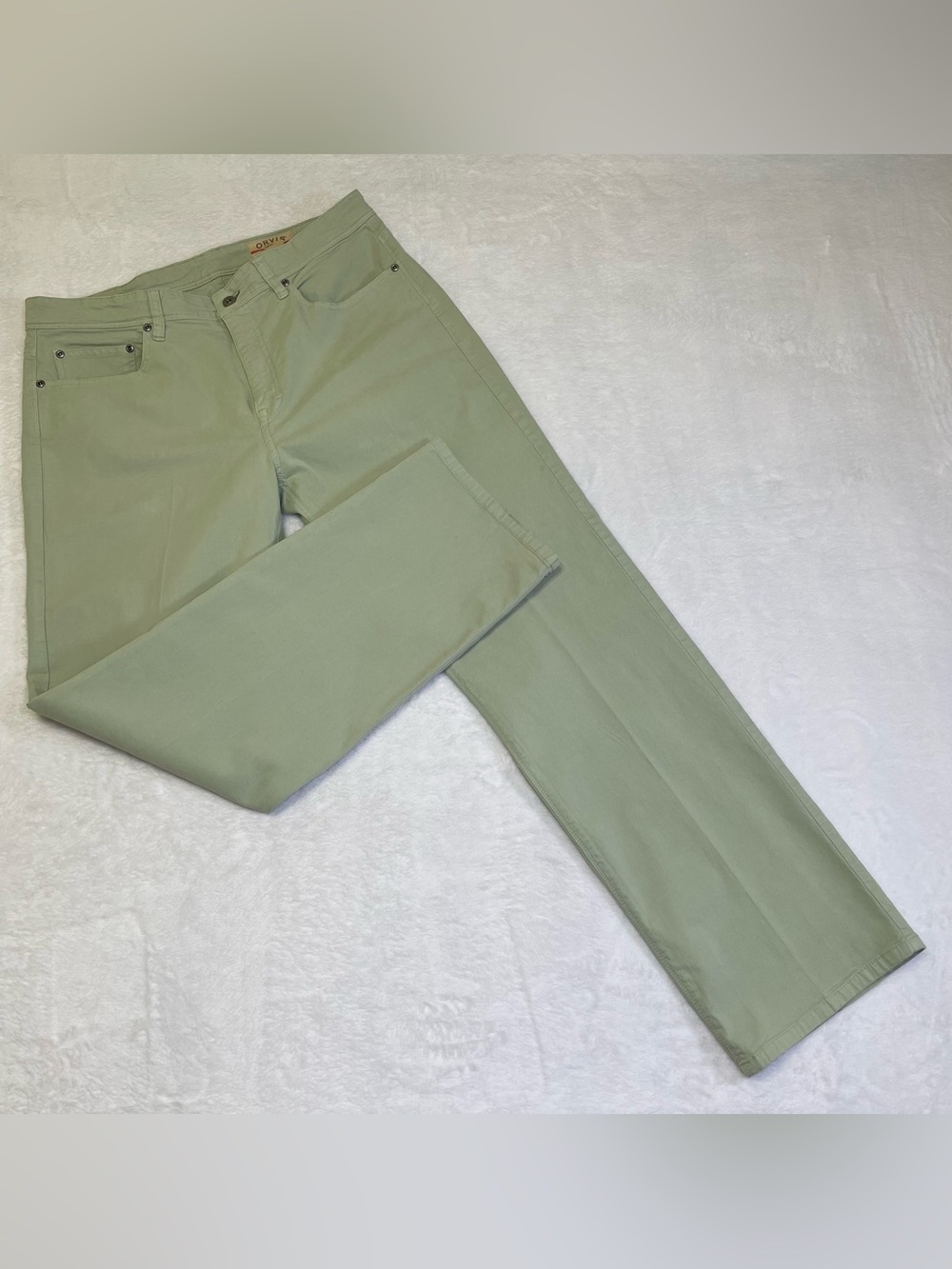 Orvis 1856 Mens 34x30 Green 5 Pocket Stretch Twill Chino Pants
